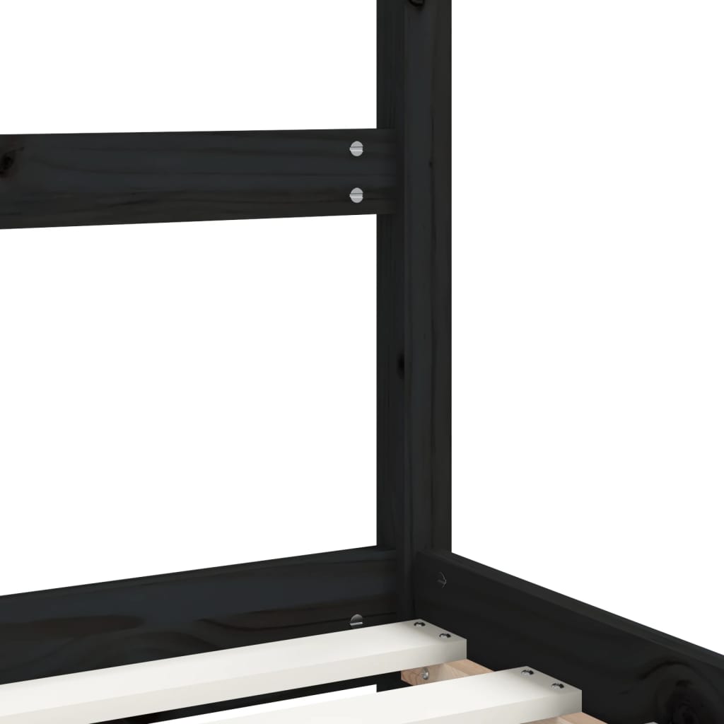 Barnesengeramme svart 90x190 cm heltre furu
