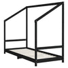 Barnesengeramme svart 2x(80x200) cm heltre furu