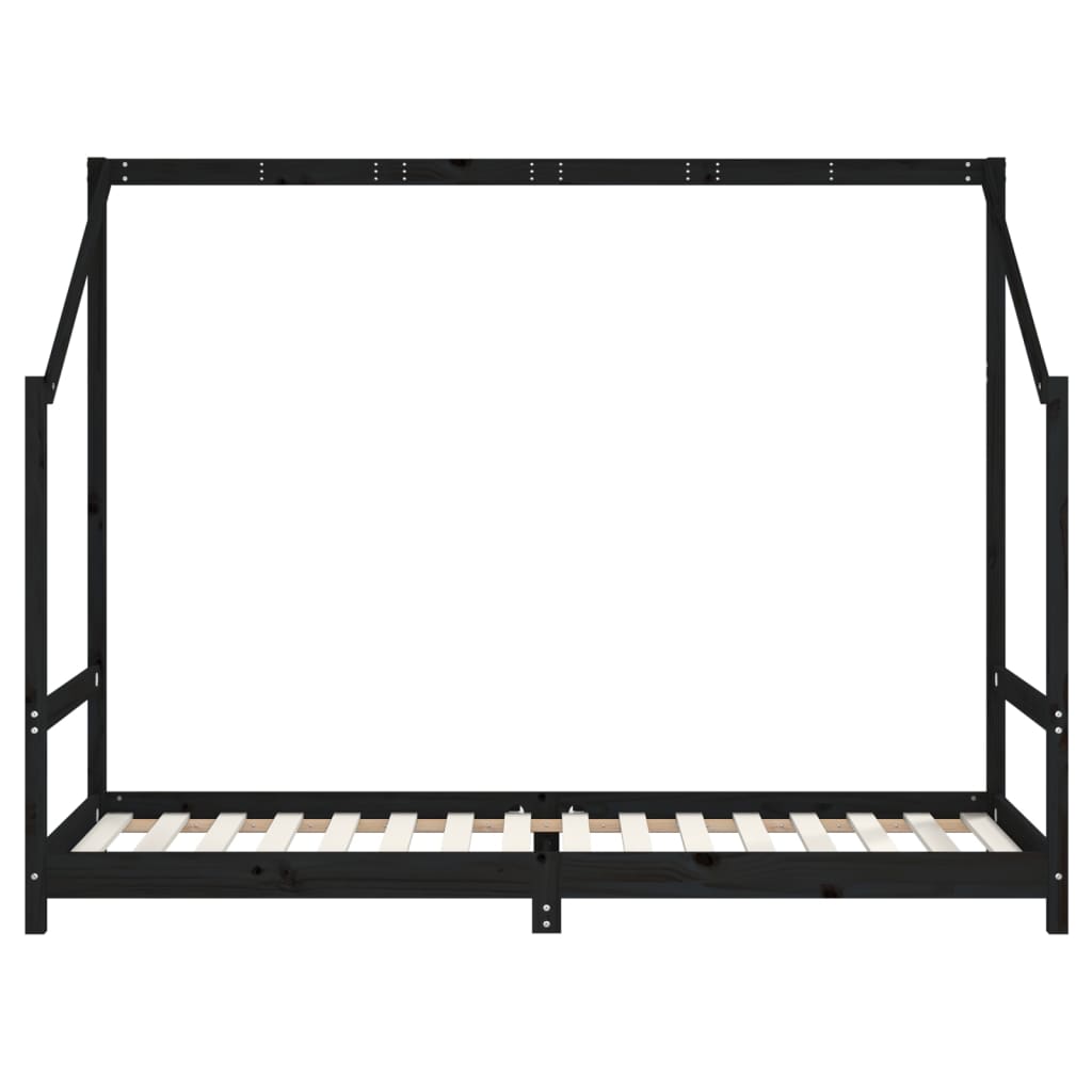 Barnesengeramme svart 2x(80x200) cm heltre furu