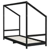 Barnesengeramme svart 2x(80x200) cm heltre furu