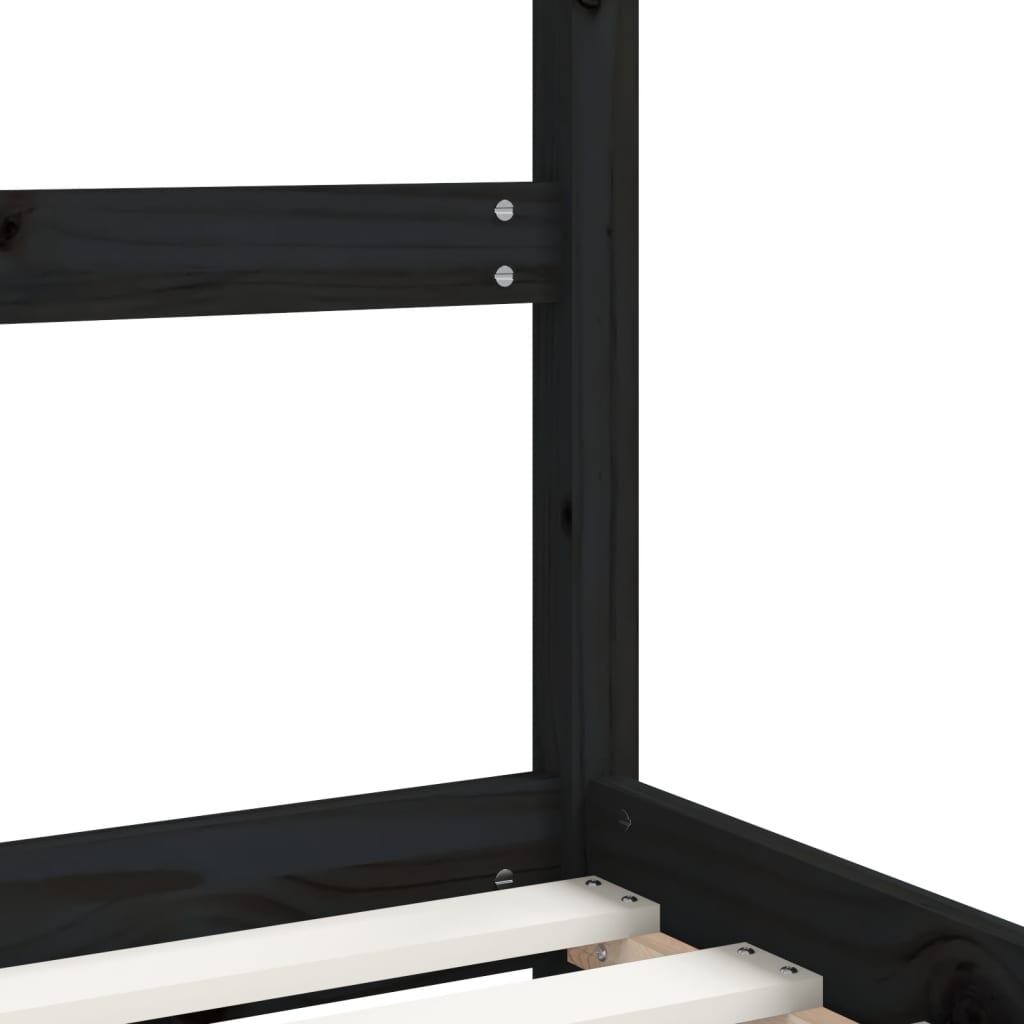 Barnesengeramme svart 2x(70x140) cm heltre furu