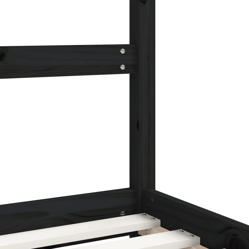 Barnesengeramme svart 2x(90x190) cm heltre furu