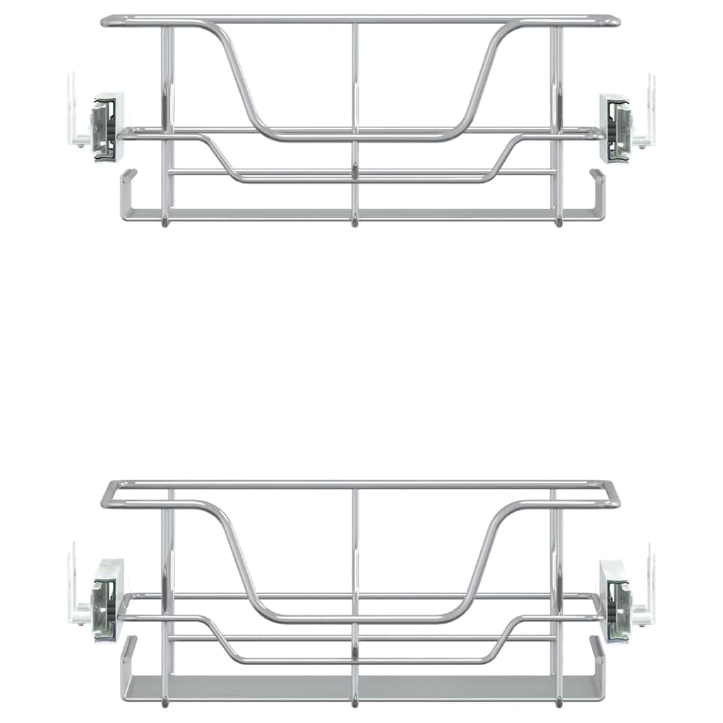 Uttrekkbare kurvskuffer 2 stk sølv 45 cm