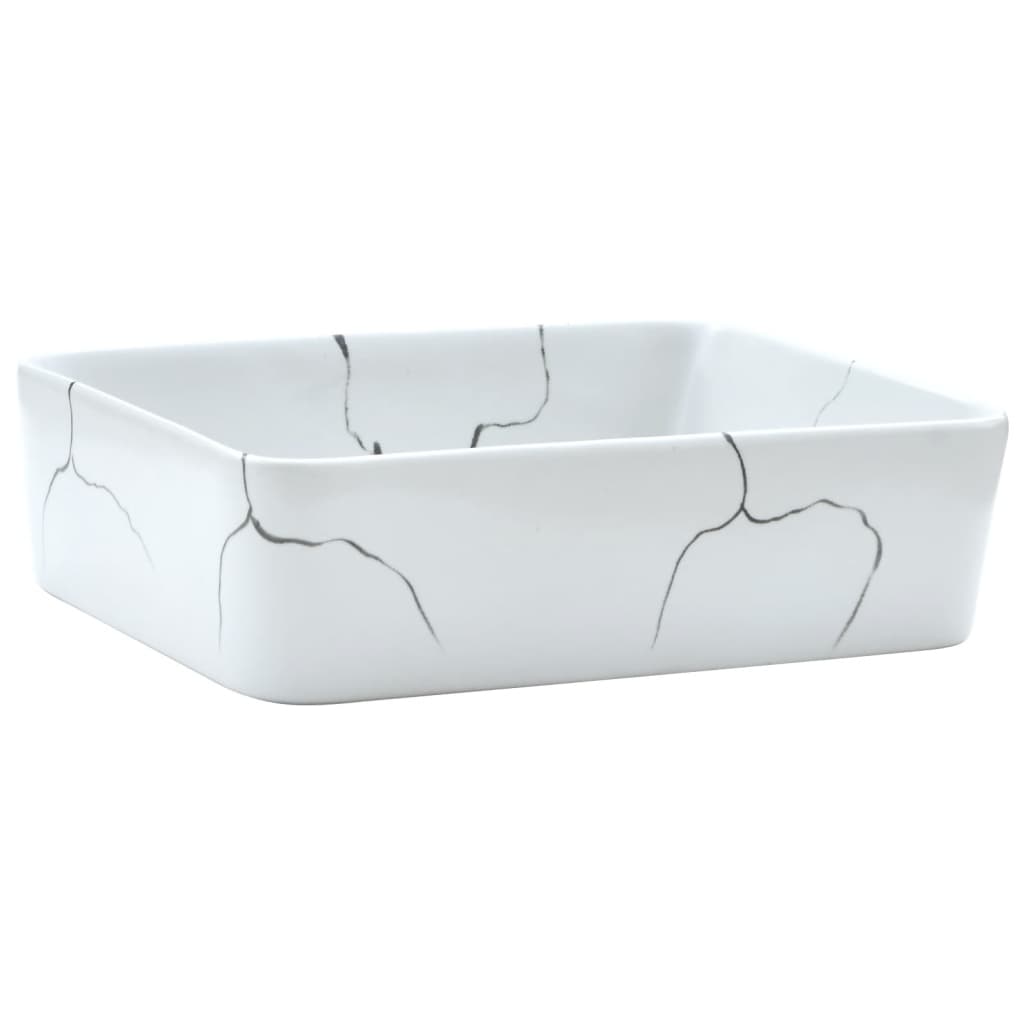 Benkeservant hvit rektangulær 46x35,5x13 cm keramikk