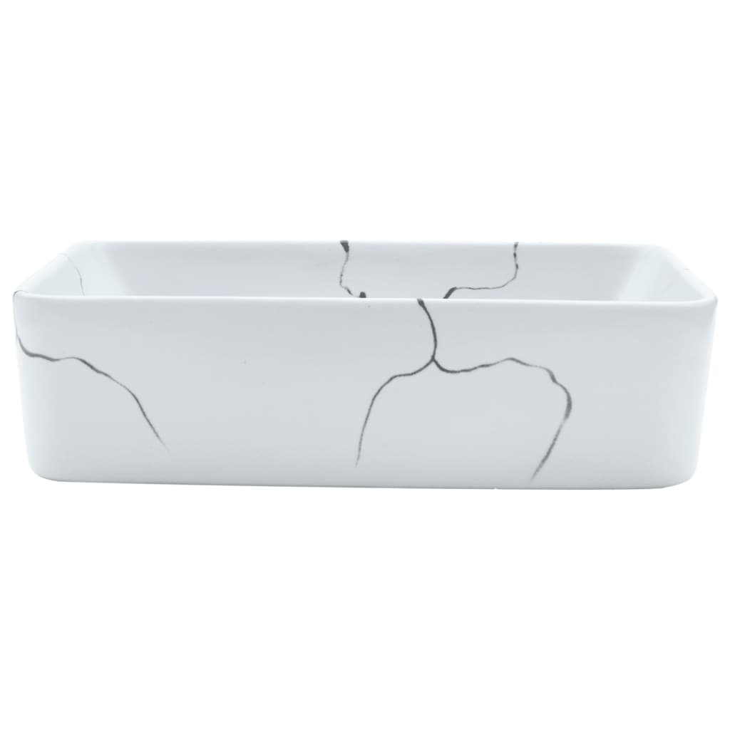 Benkeservant hvit rektangulær 46x35,5x13 cm keramikk