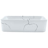 Benkeservant hvit rektangulær 46x35,5x13 cm keramikk