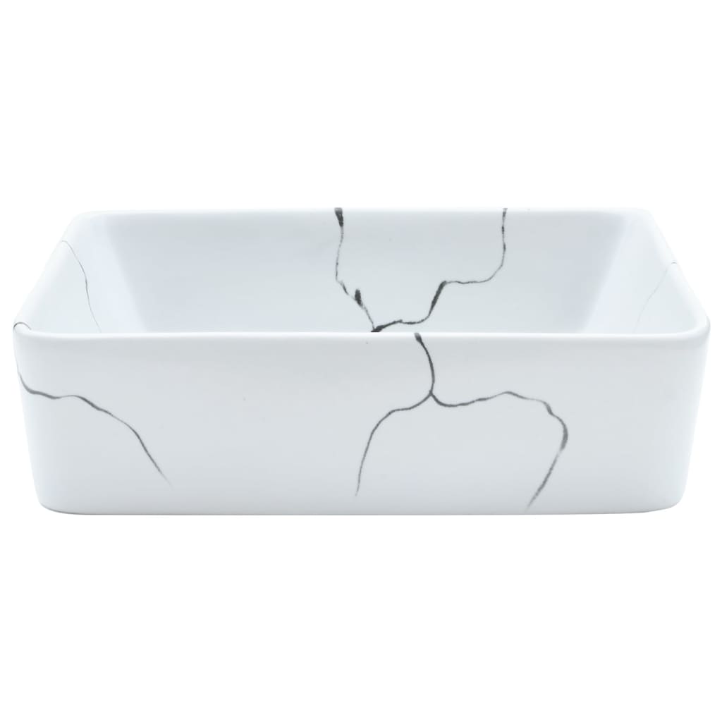Benkeservant hvit rektangulær 46x35,5x13 cm keramikk