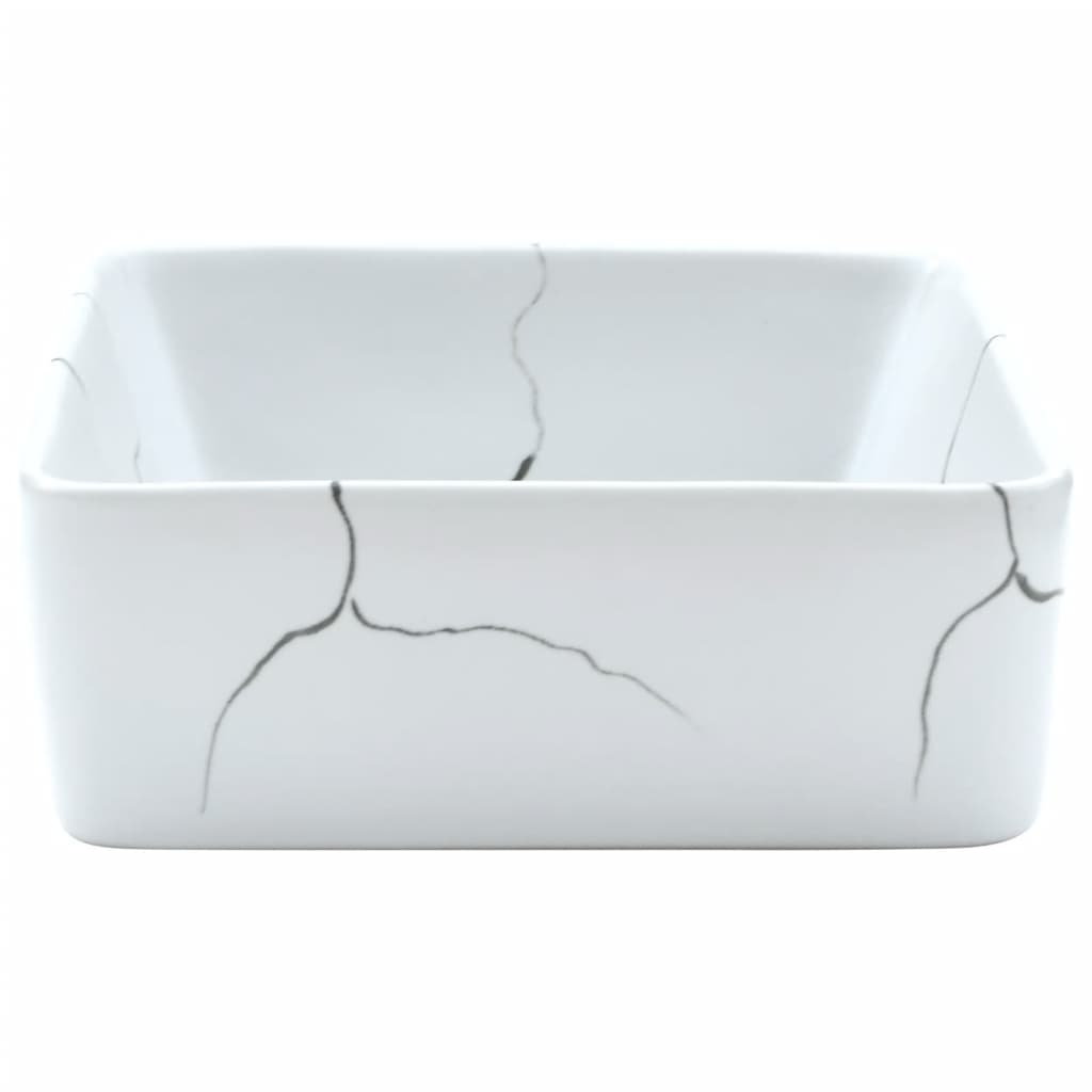 Benkeservant hvit rektangulær 46x35,5x13 cm keramikk