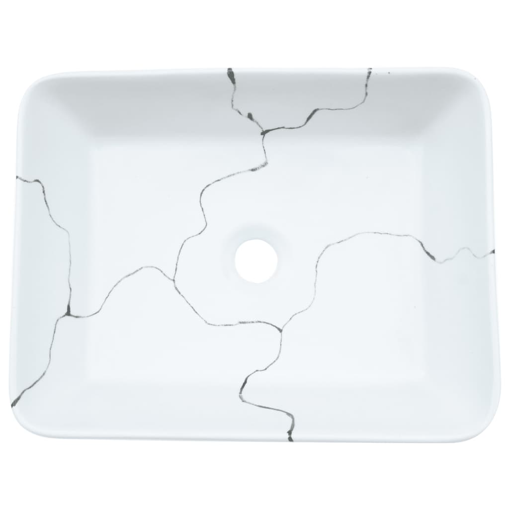Benkeservant hvit rektangulær 46x35,5x13 cm keramikk