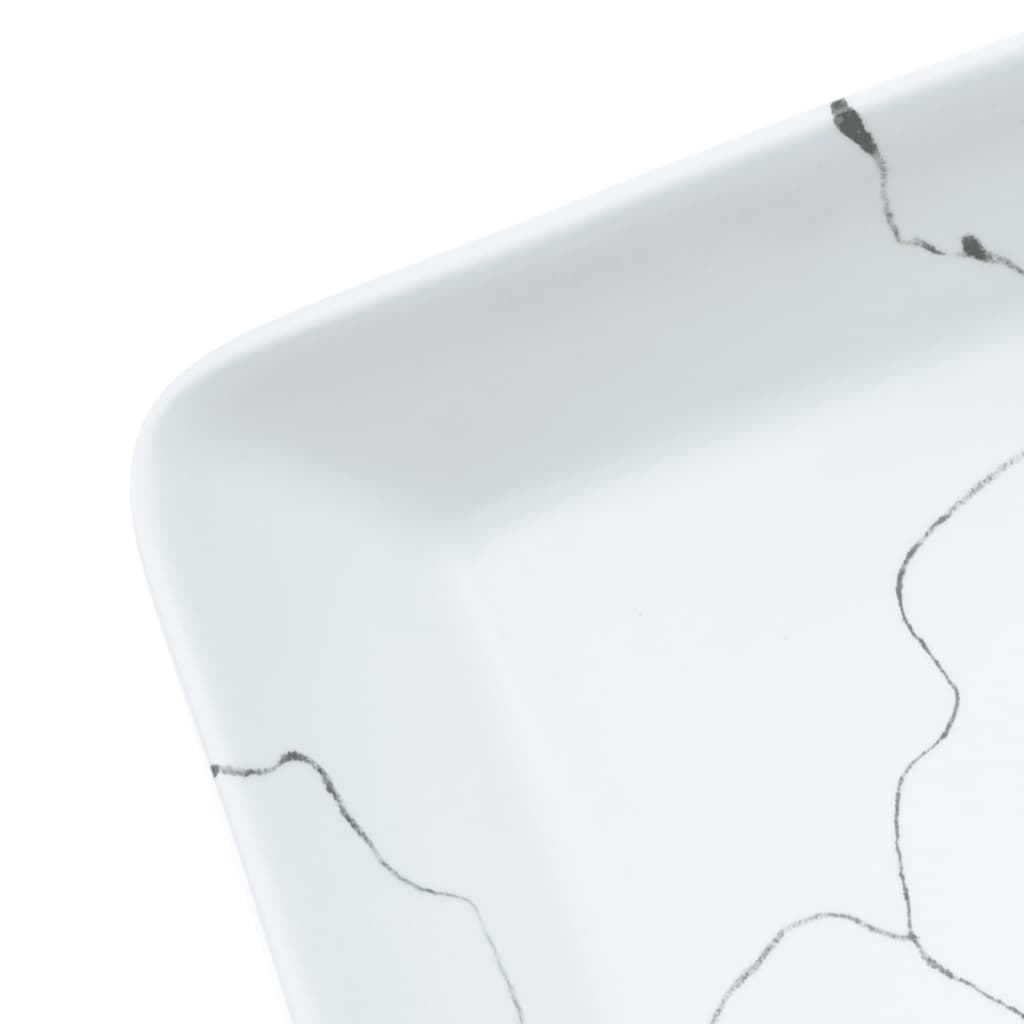 Benkeservant hvit rektangulær 46x35,5x13 cm keramikk
