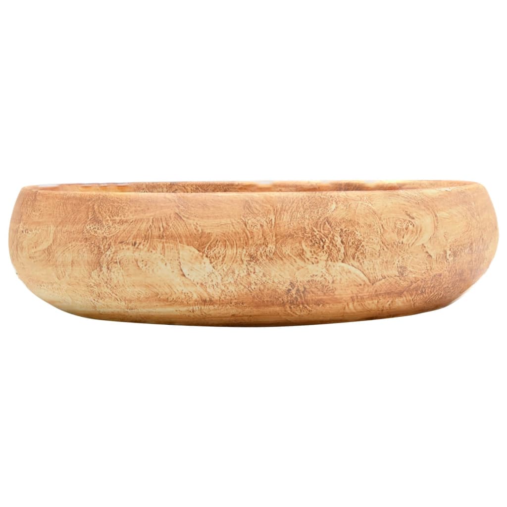 Benkeservant brun oval 59x40x15 cm keramikk vidaXL