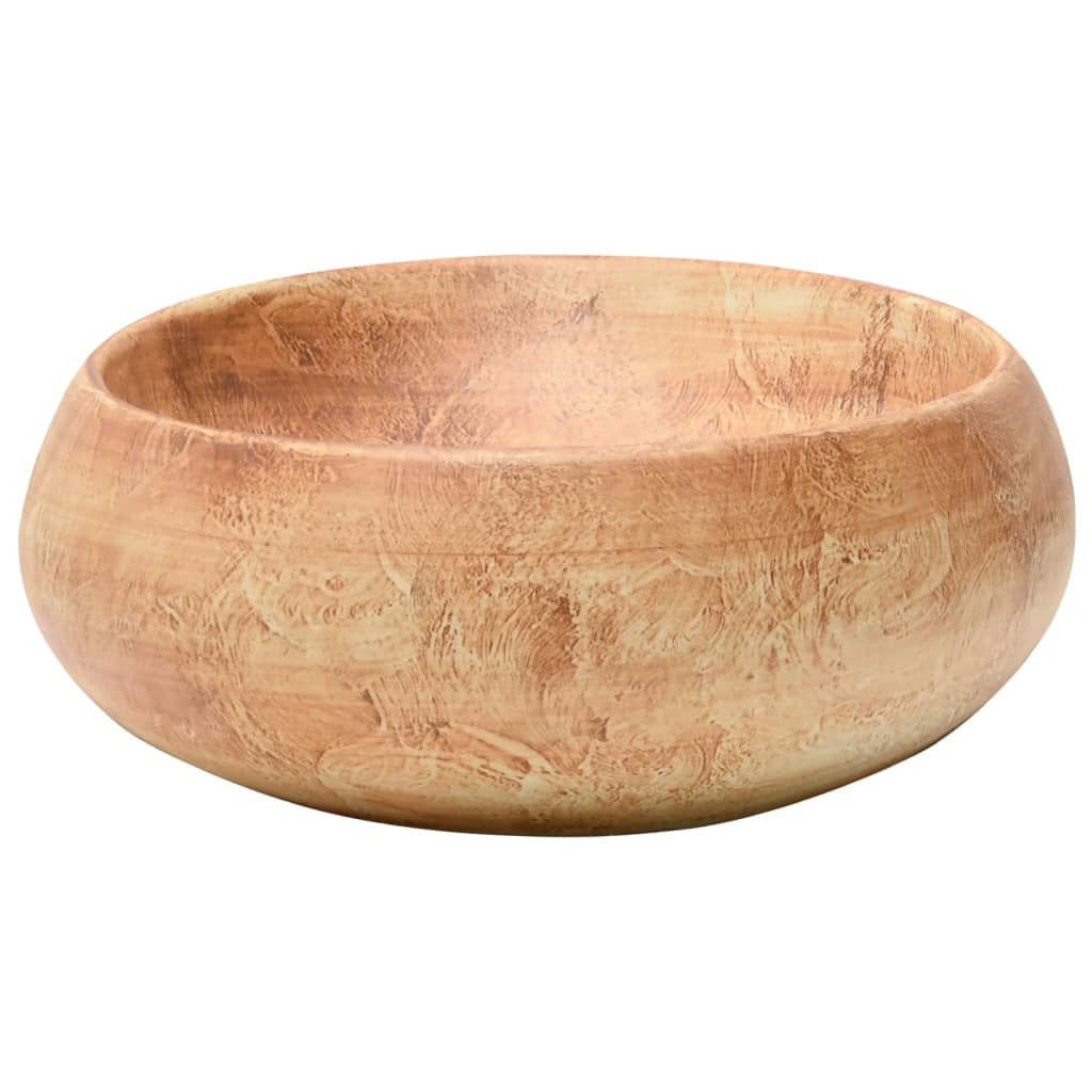 Benkeservant brun oval 59x40x15 cm keramikk