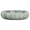 Benkeservant grønn oval 59x40x15 cm keramikk