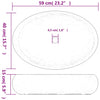 Benkeservant brun oval 59x40x15 cm keramikk