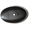 Benkeservant grå og svart oval 59x40x14 cm keramikk