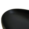 Benkeservant grå og svart oval 59x40x14 cm keramikk