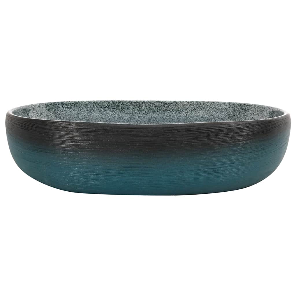 Benkeservant turkis oval 59x40x14 cm keramikk vidaXL