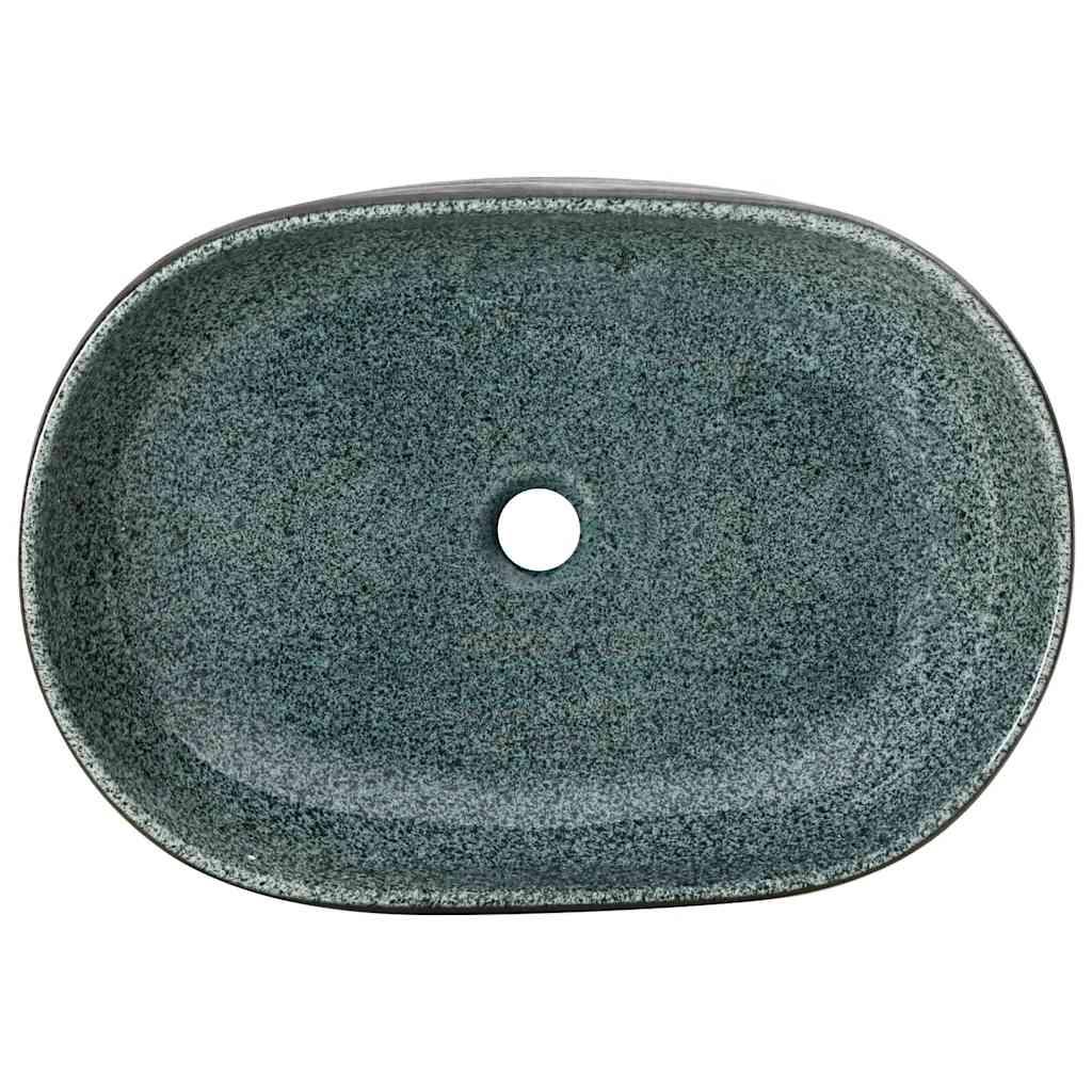 Benkeservant turkis oval 59x40x14 cm keramikk vidaXL