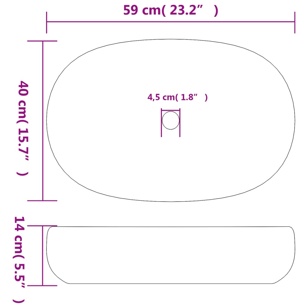 Benkeservant turkis oval 59x40x14 cm keramikk