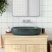 Benkeservant turkis oval 59x40x14 cm keramikk vidaXL