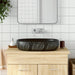 Benkeservant svart oval 59x40x14 cm keramikk