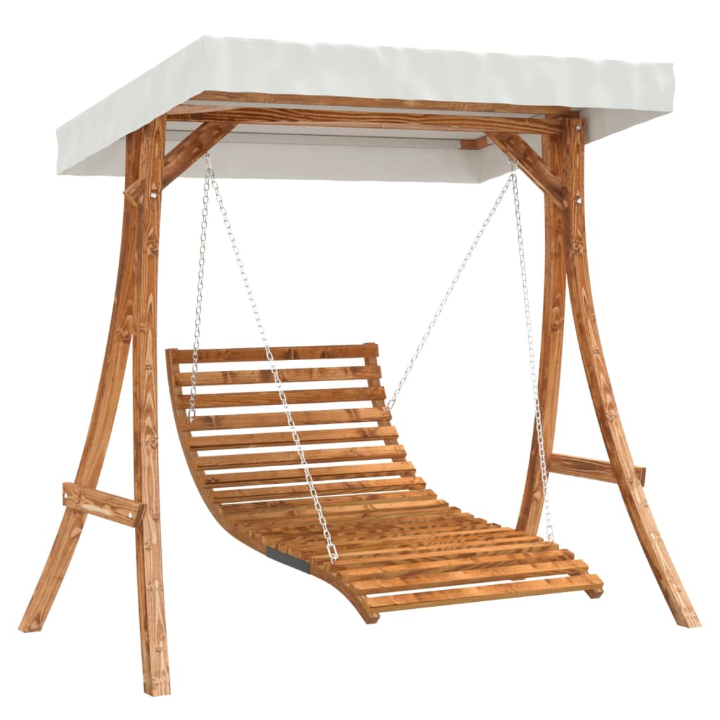 Hengeseng med skjerm heltre gran med teakfinish