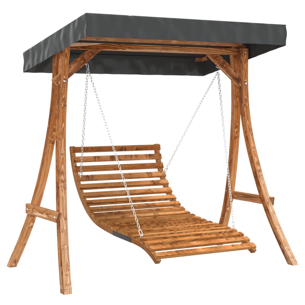 Hengeseng med skjerm heltre gran med teakfinish