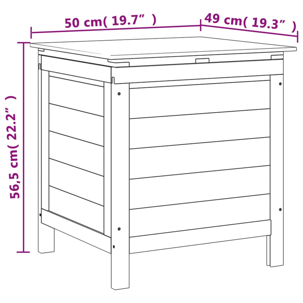 Putekasse antrasitt 50x49x56,5 cm heltre gran