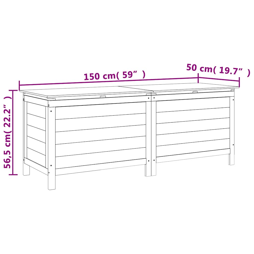 Putekasse 150x50x56,5 cm heltre gran vidaXL