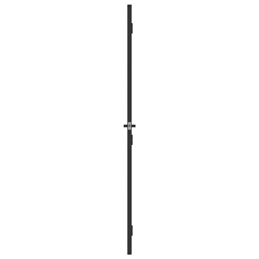 Innerdør slank svart 76x201,5 cm herdet glass og aluminium