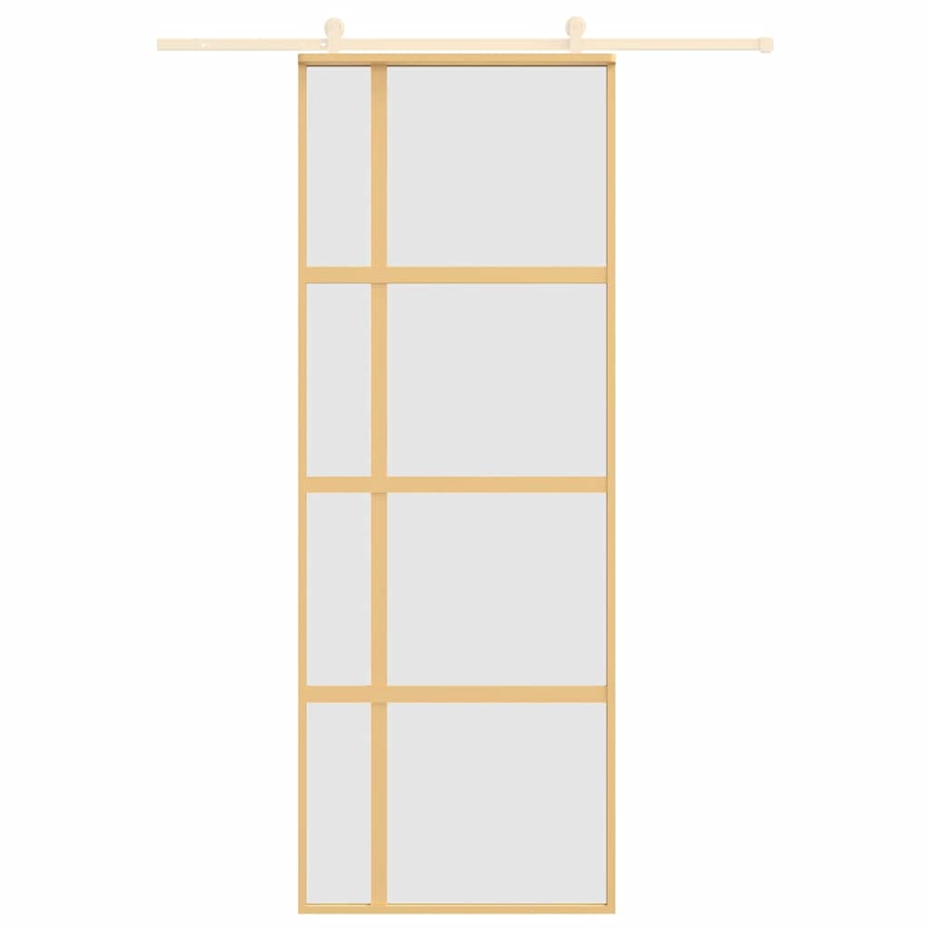 Skyvedør gull 76x205 cm frostet ESG glass og aluminium