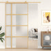 Skyvedør gull 102,5x205 cm frostet ESG glass og aluminium