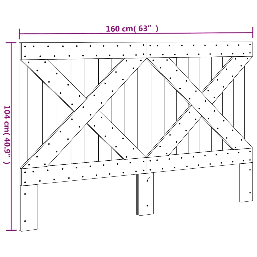 Sengegavl 160x104 cm heltre furu