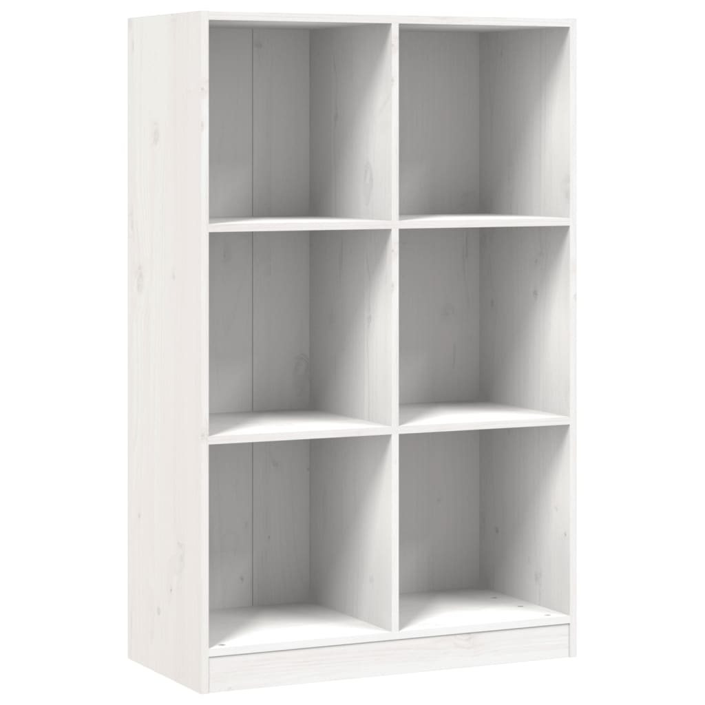 Bokhylle hvit 70x33x110 cm heltre furu