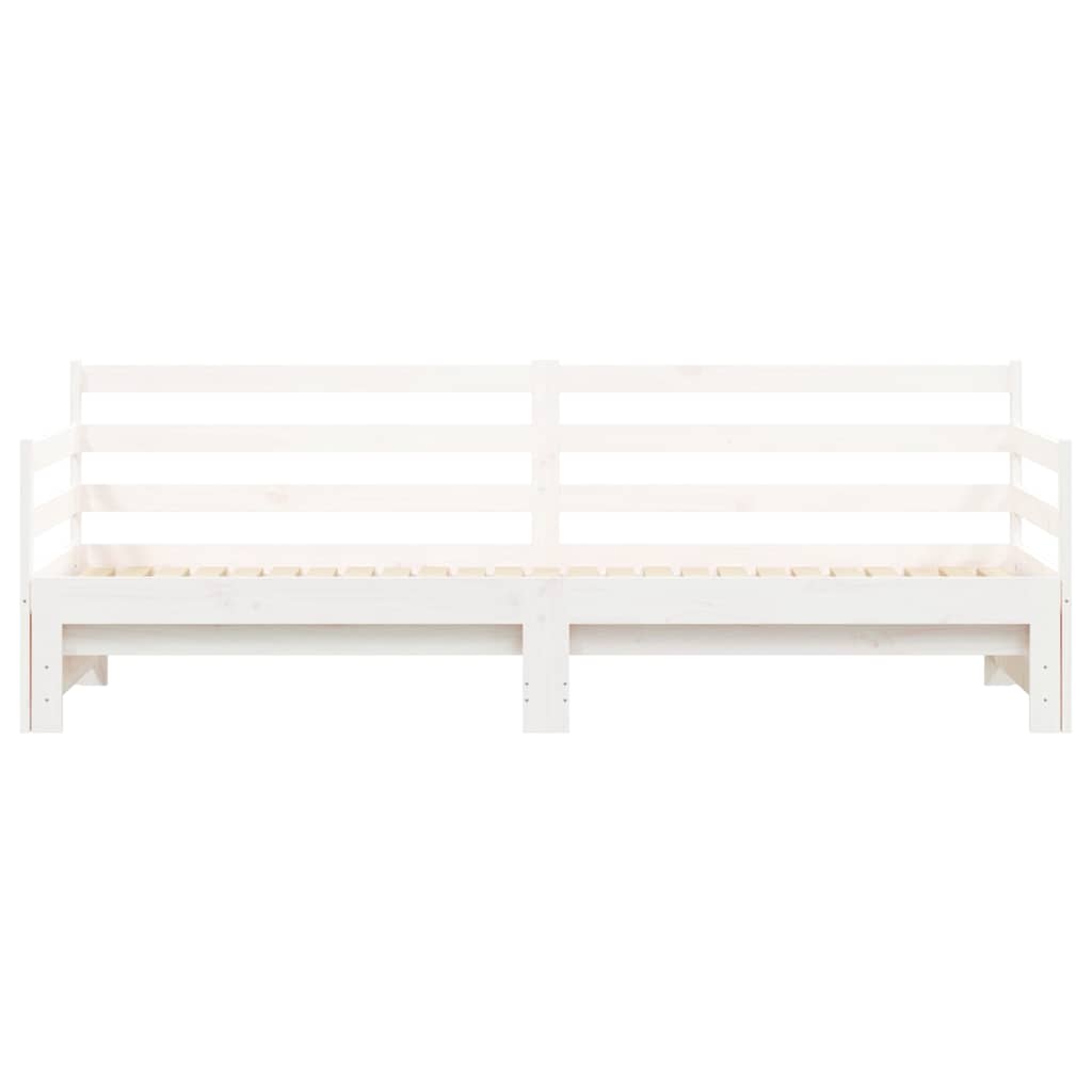 Uttrekkbar dagseng hvit 90x200 cm heltre furu