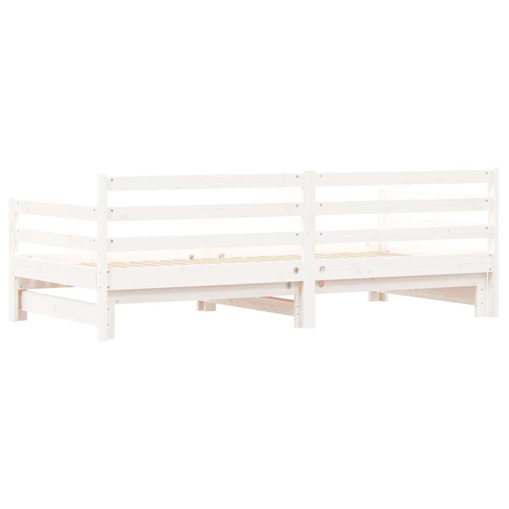 Uttrekkbar dagseng hvit 90x200 cm heltre furu