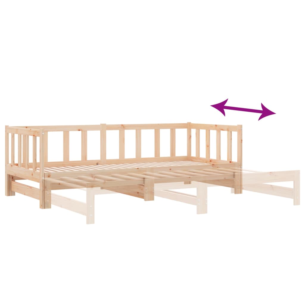 Uttrekkbar dagseng 90x200 cm heltre furu vidaXL