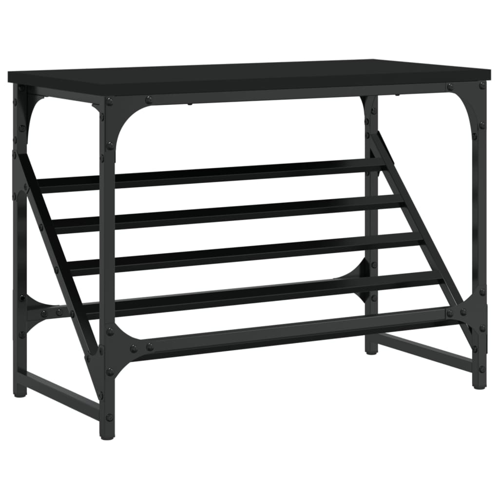 Skohylle svart 60x30x45 cm konstruert tre