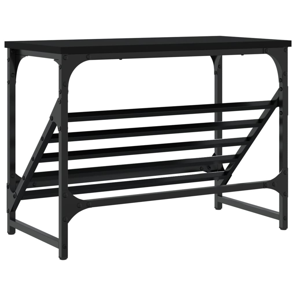 Skohylle svart 60x30x45 cm konstruert tre