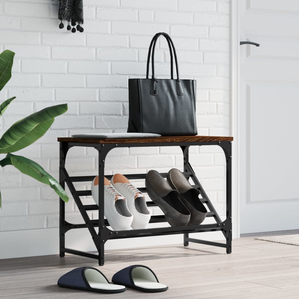 Skohylle brun eik 60x30x45 cm konstruert tre