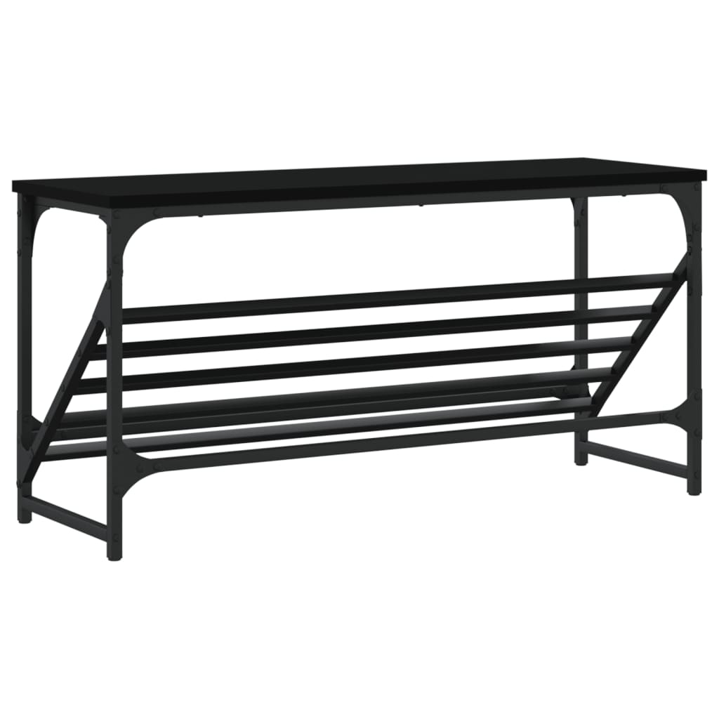 Skohylle svart 90x30x45 cm konstruert tre