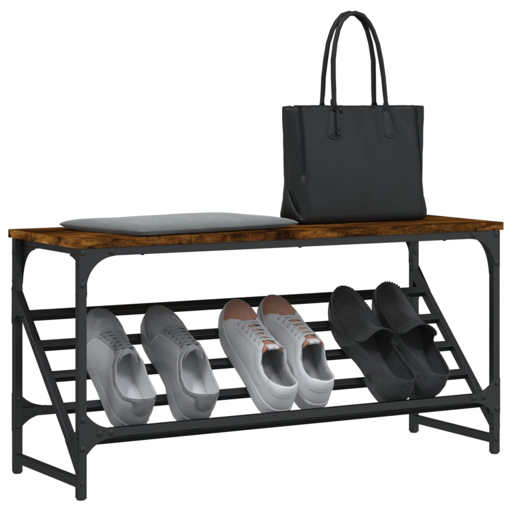 Skohylle røkt eik 90x30x45 cm konstruert tre