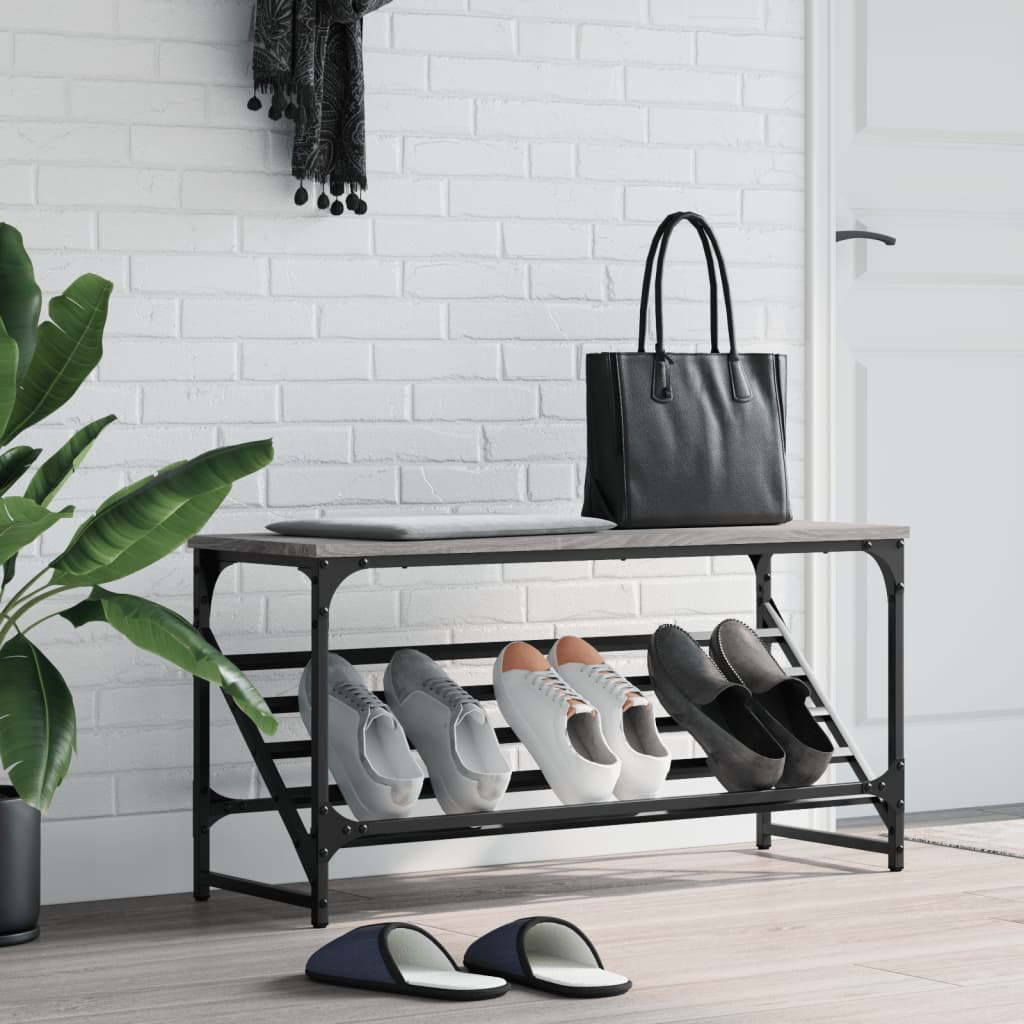 Skohylle grå sonoma 90x30x45 cm konstruert tre