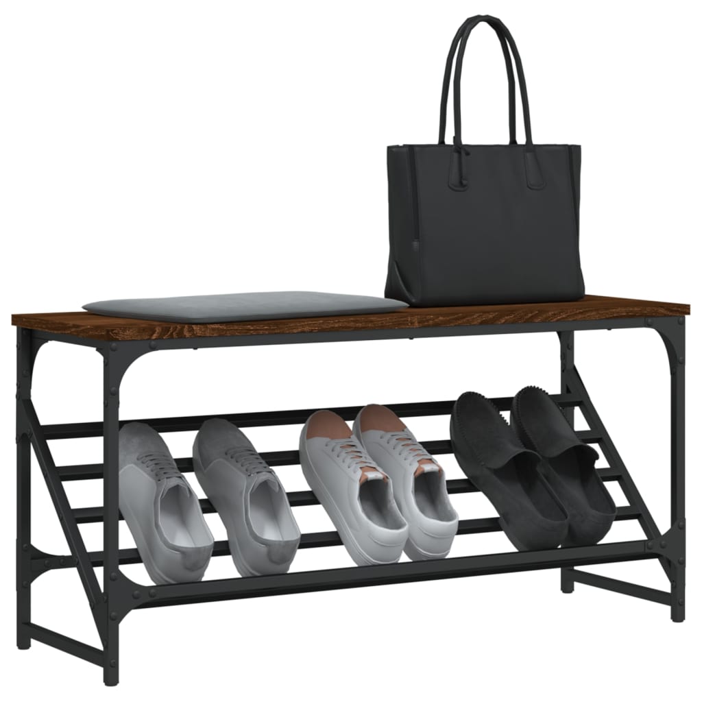 Skohylle brun eik 90x30x45 cm konstruert tre