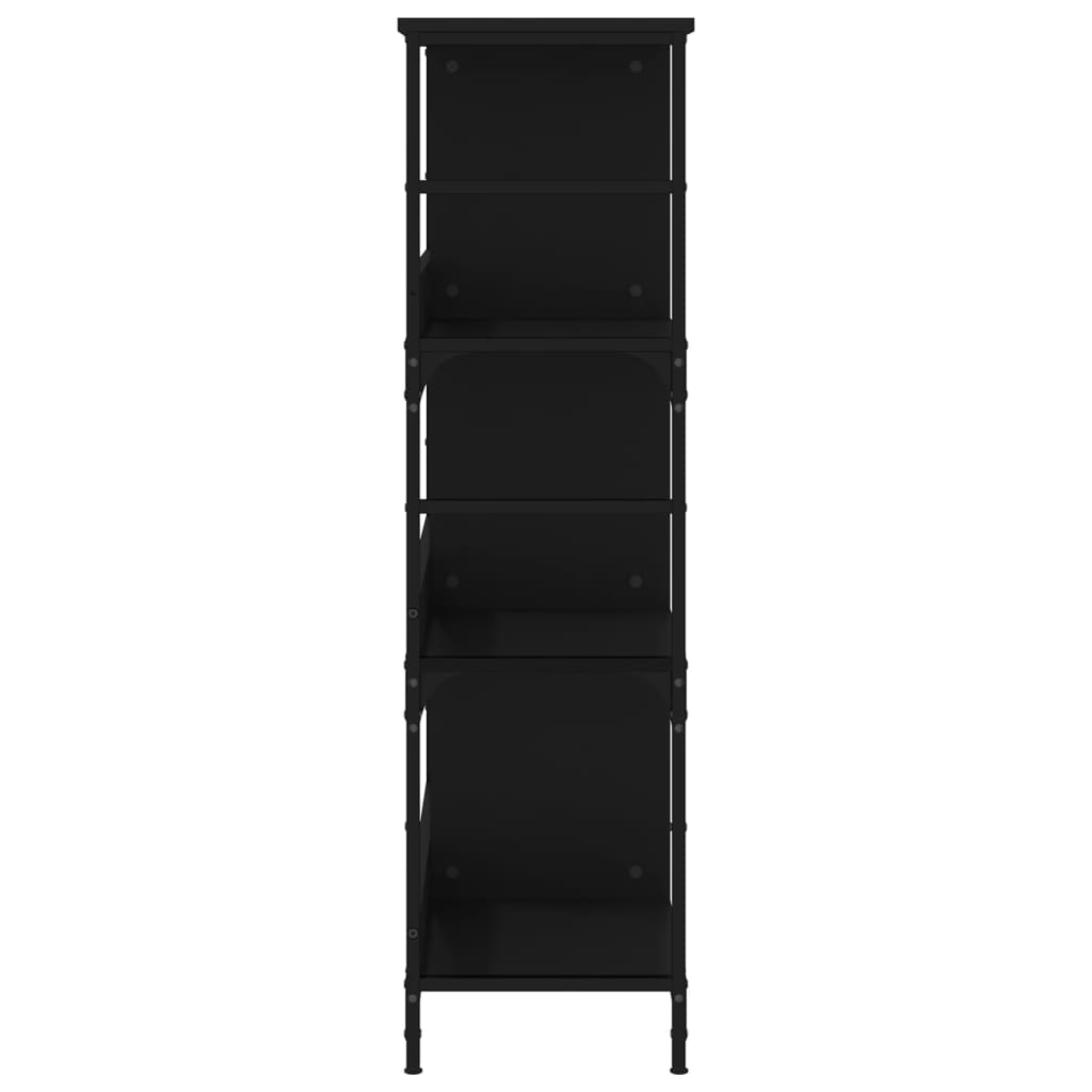 Bokhylle svart 78,5x33x117,5 cm konstruert tre