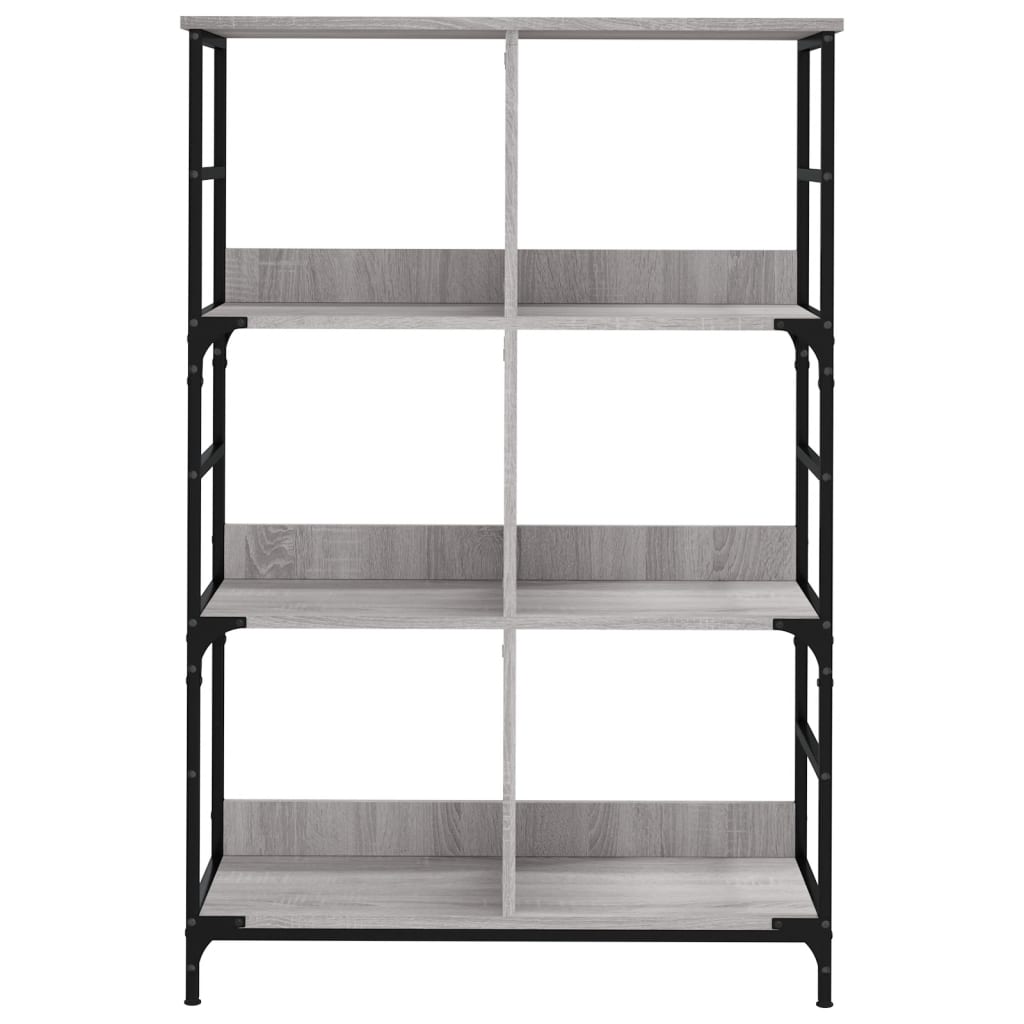 Bokhylle grå sonoma 78,5x33x117,5 cm konstruert tre