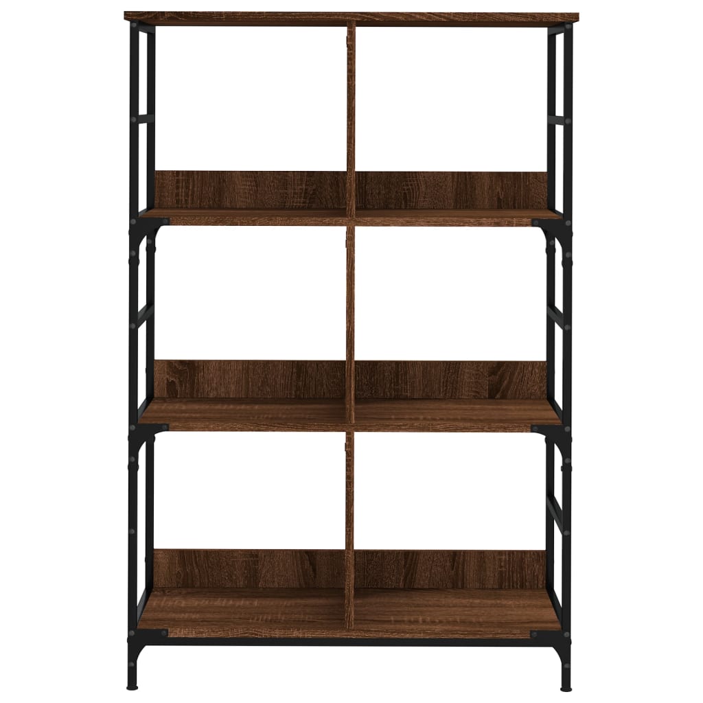 Bokhylle brun eik 78,5x33x117,5 cm konstruert tre