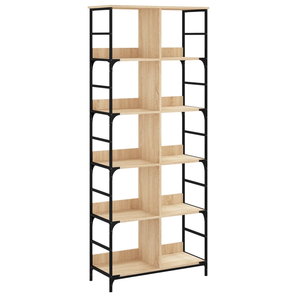 Bokhylle sonoma eik 78,5x33x188,5 cm konstruert tre