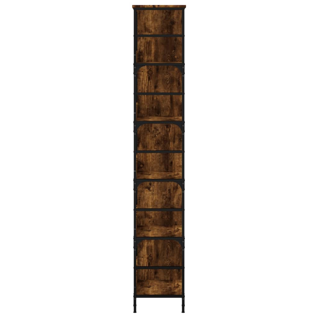 Bokhylle røkt eik 78,5x33x188,5 cm konstruert tre