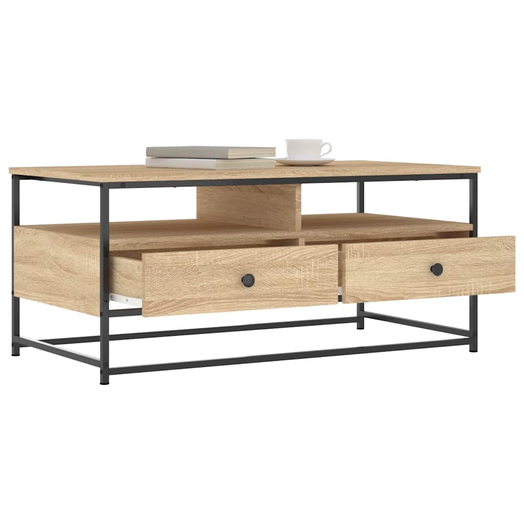 Salongbord sonoma eik 100x51x45 cm konstruert tre